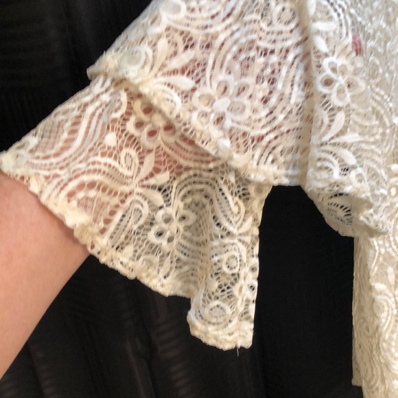Elegant Cream Lace Women's Top - Picture 9 of 10
